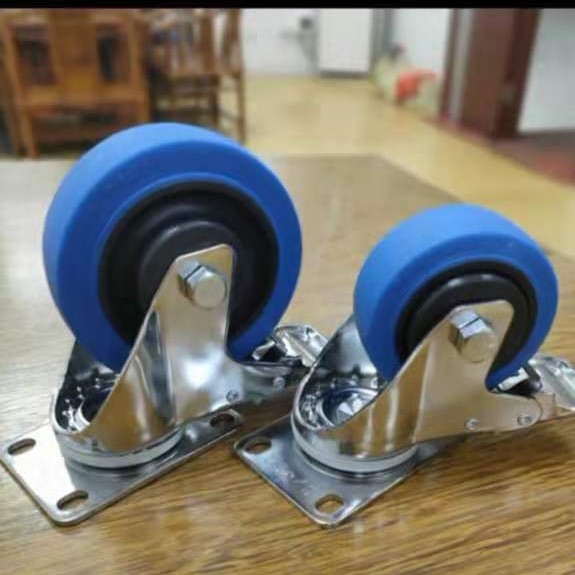 蓝色静音脚轮