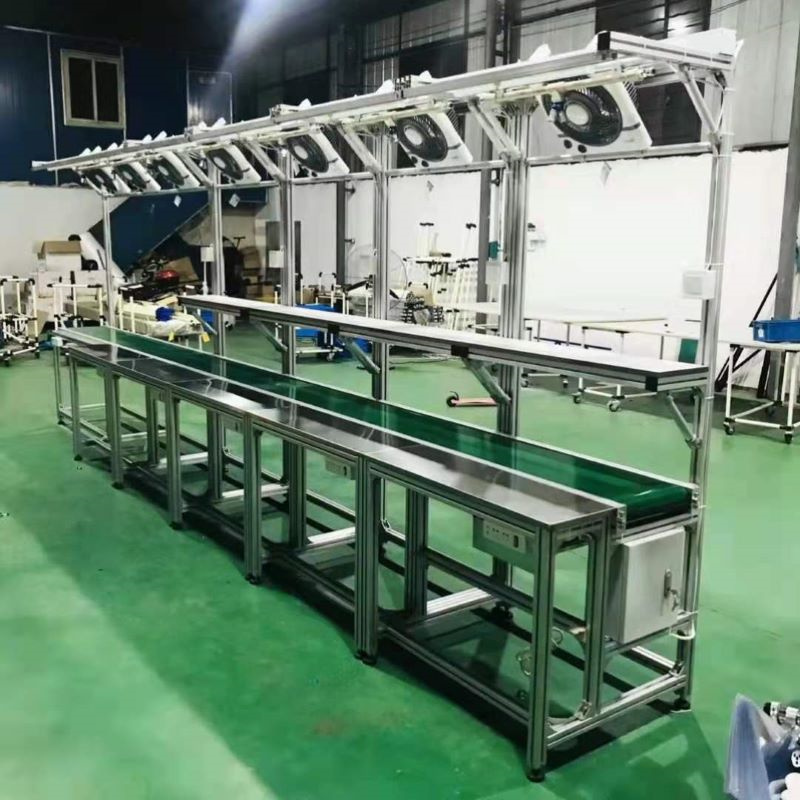 铝支架单边不锈钢长条台皮带流水线1